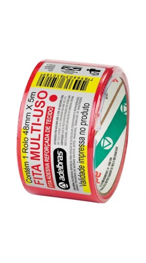 FITA SILVER TAPE 48MM X 5M VERMELHO ADELBRAS
