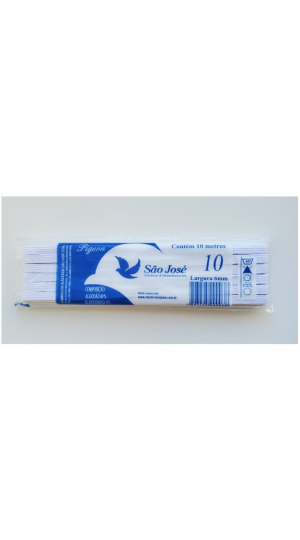 ELÁSTICO BRANCO SÃO JOSÉ Nº10 PEÇA C/10M.