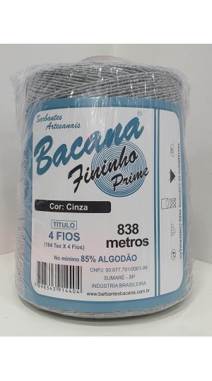 BARBANTE FININHO CINZA 4 FIOS 600G.