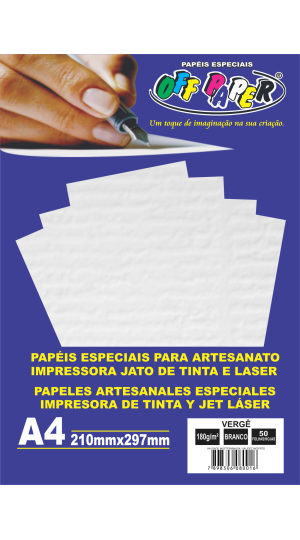 PAPEL VERGE BRANCO OFFPAPER 180G