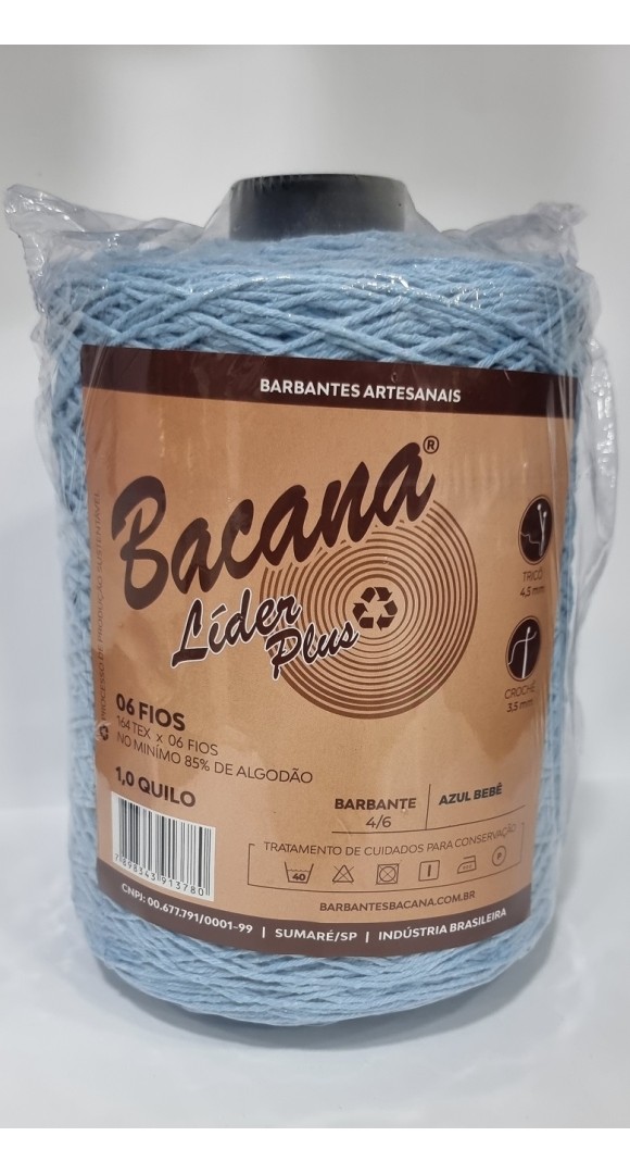 BARBANTE LIDER PLUS AZUL BEBE 6 FIOS 1,0KG.