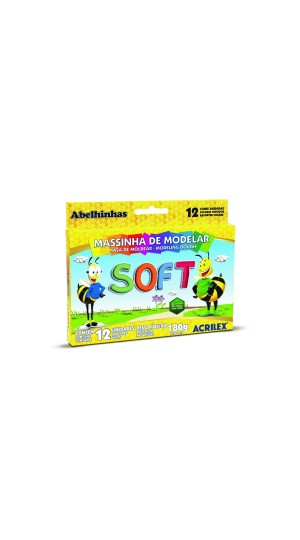 MASSA DE MODELAR SOFT C/12 CORES 180G. ACRILEX