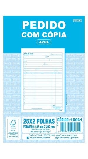 TALÃO DE PEDIDO 3 VIAS 1/18 C. 6651 SÃO DOMINGOS